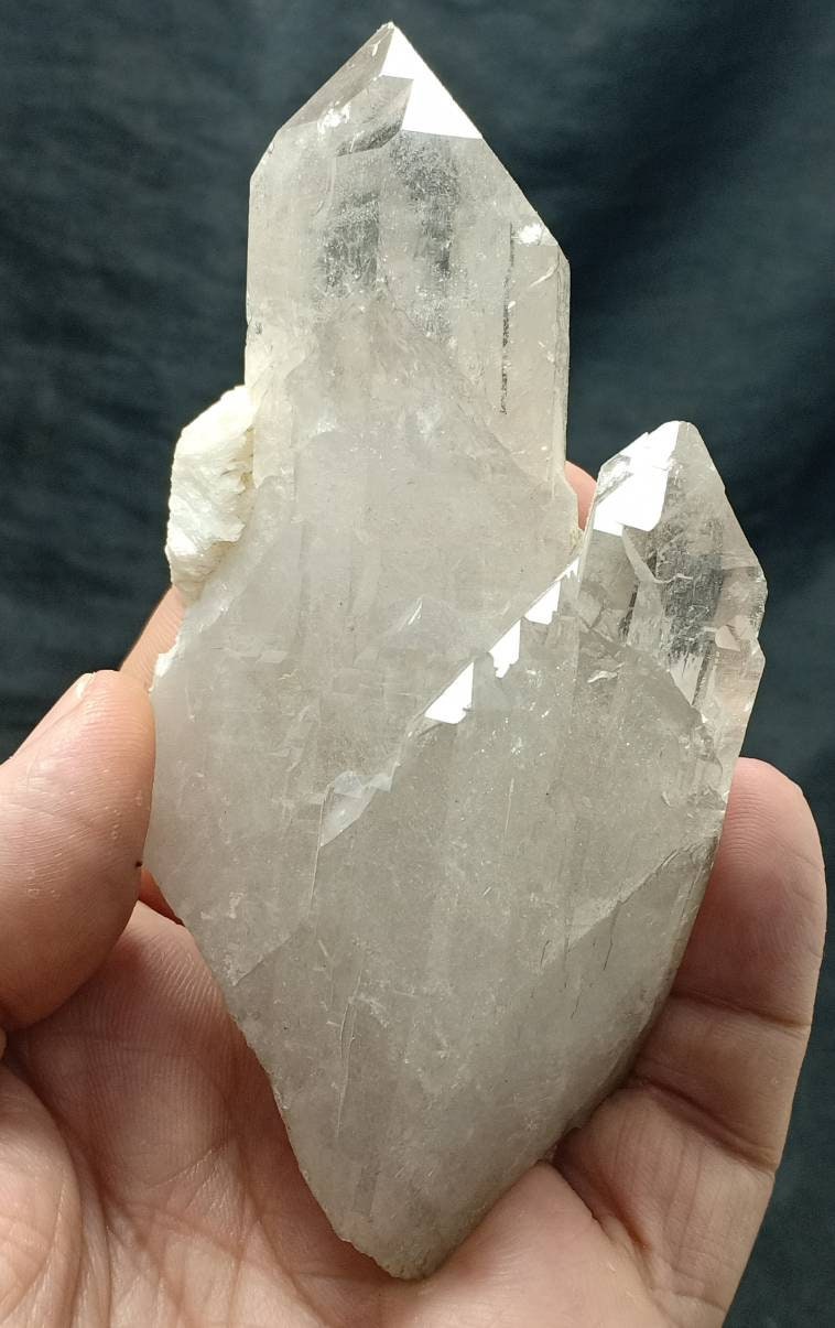 An amazing Beautiful specimen of Elestial Quartz twin Crystals 236 grams