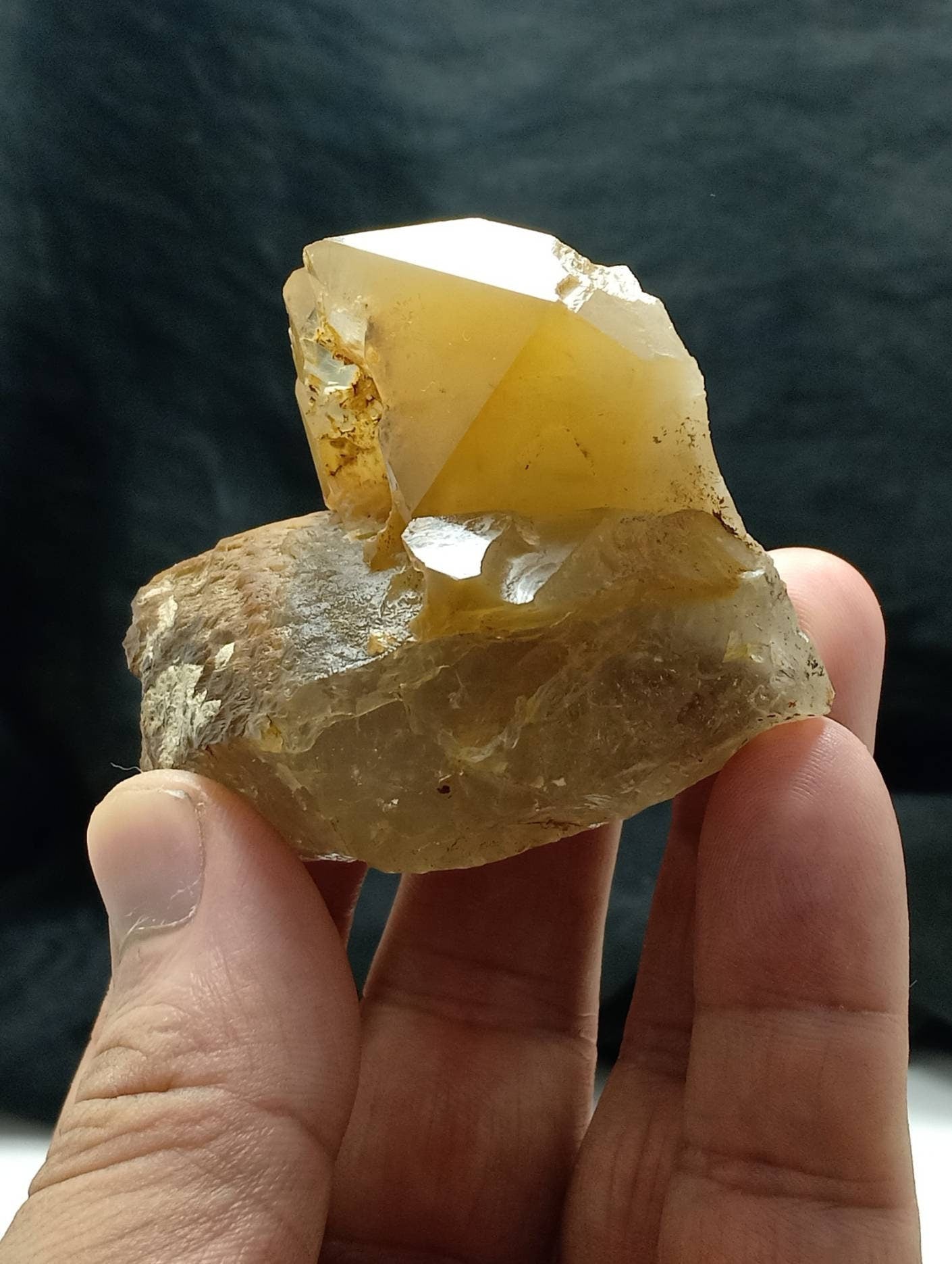 An amazing specimen of Astrophyllite included perfectly terminated Quartz Crystal on matrix 144 grams