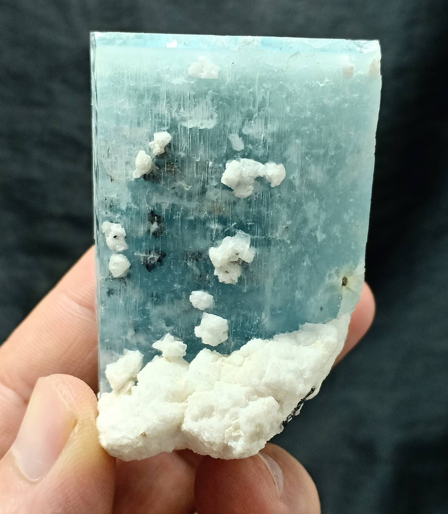 Afghanistan Aquamarine Crystal with associated tantalite 196 grams