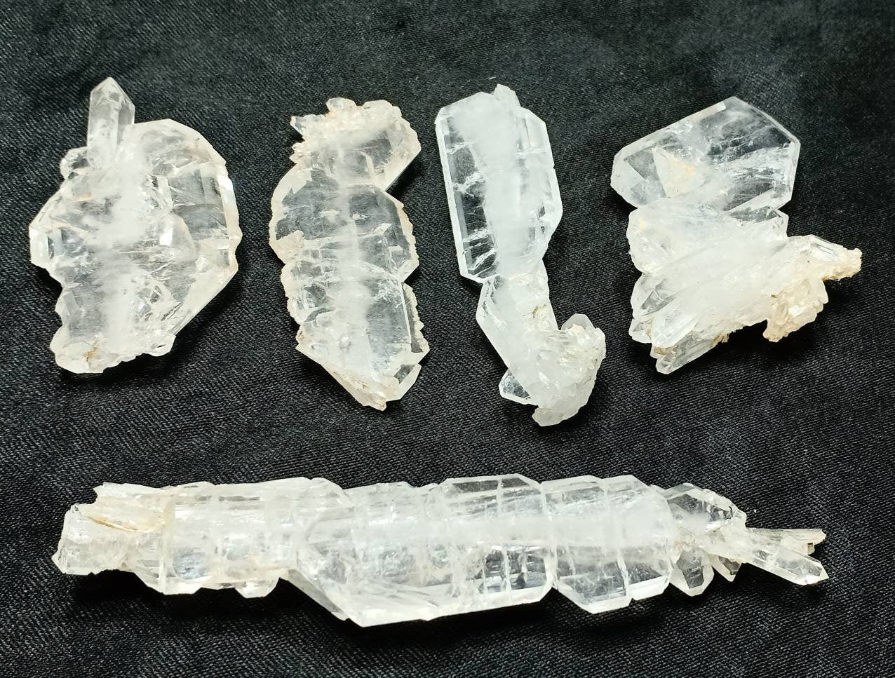 An Aesthetic Selection of 5 Faden Quartz Crystals total weight 95 grams