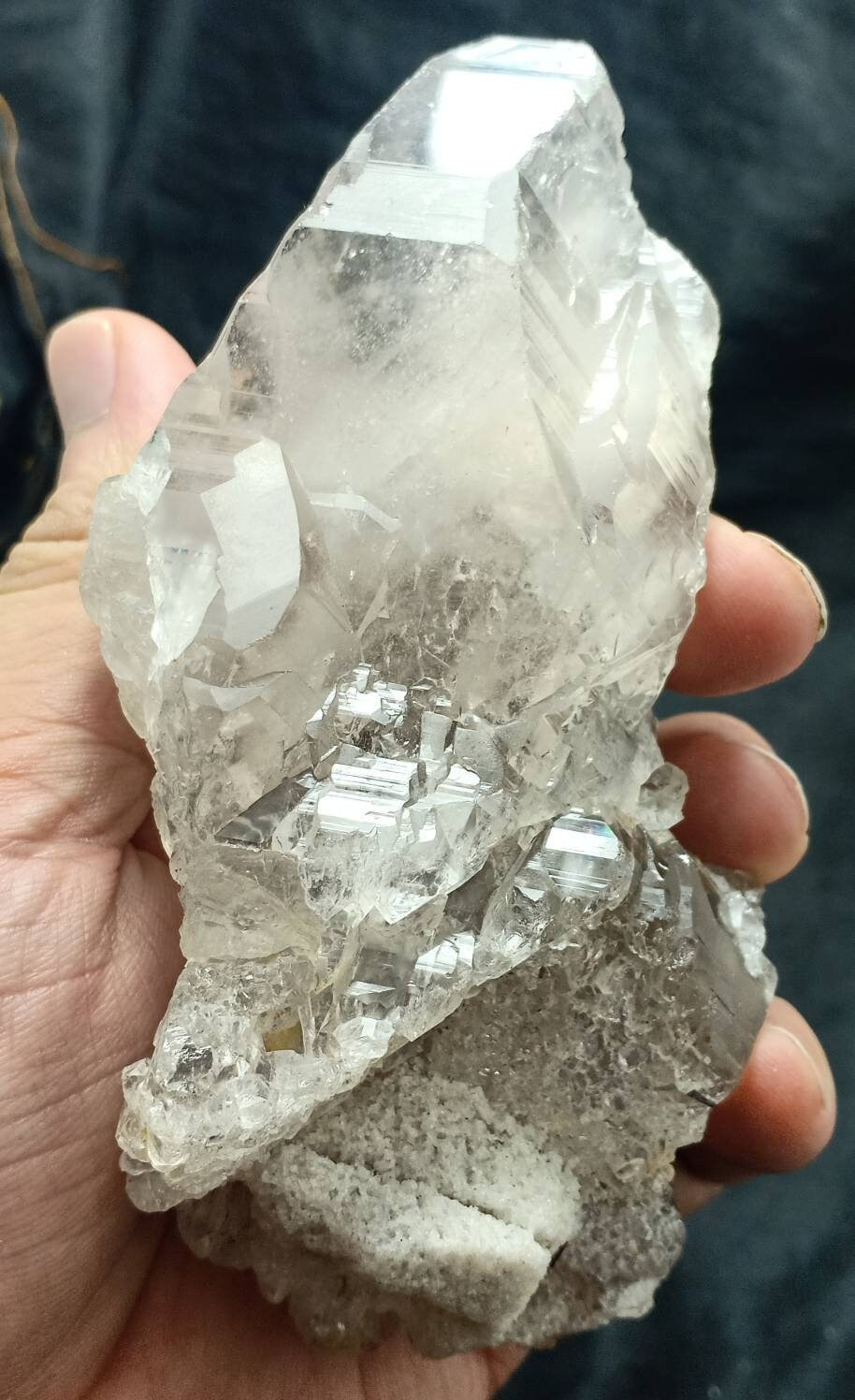 Terminated skeletal smoky Quartz Crystals clustere 396 grams