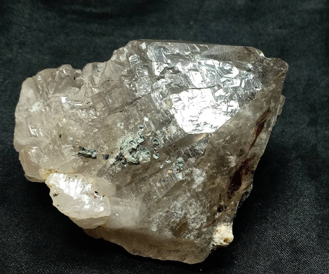 Elestial smoky Quartz Crystal with associated green mica 312 grams