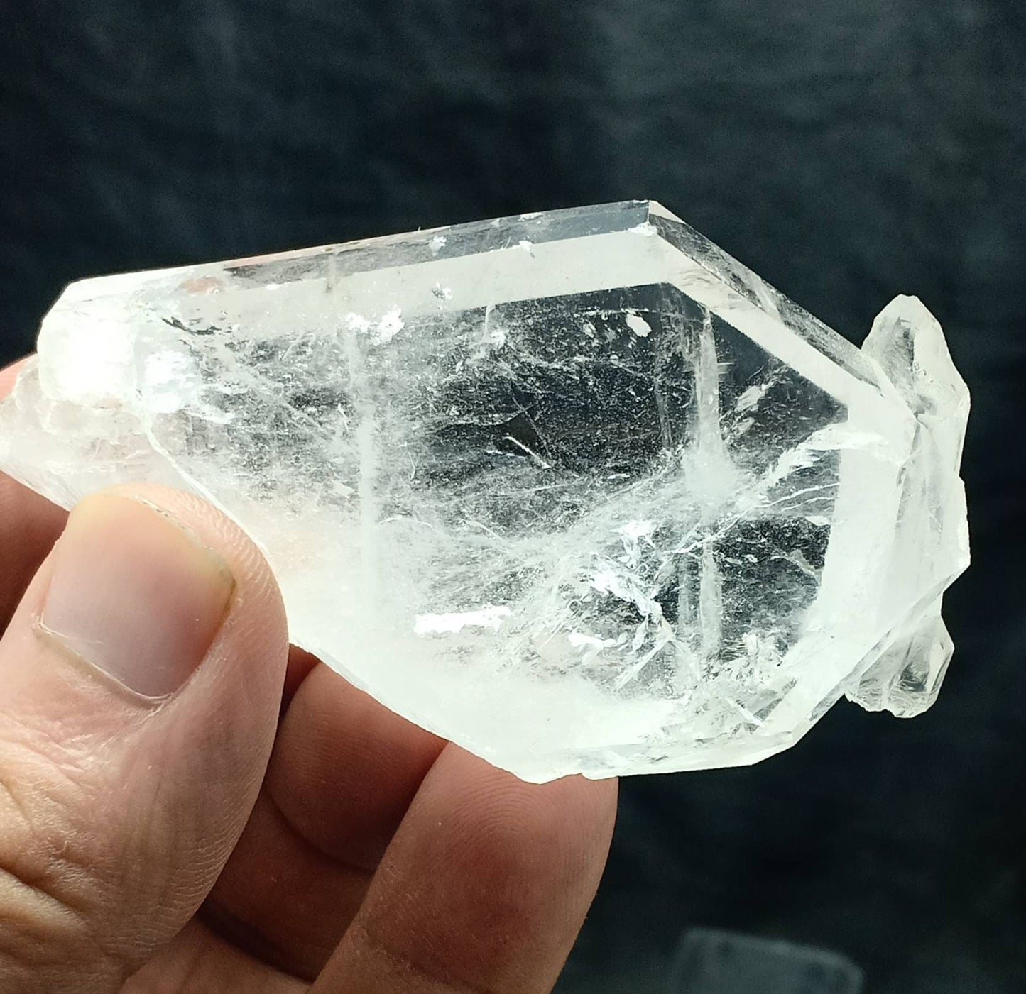 Single beautiful tabular Faden Quartz Crystal 82 grams