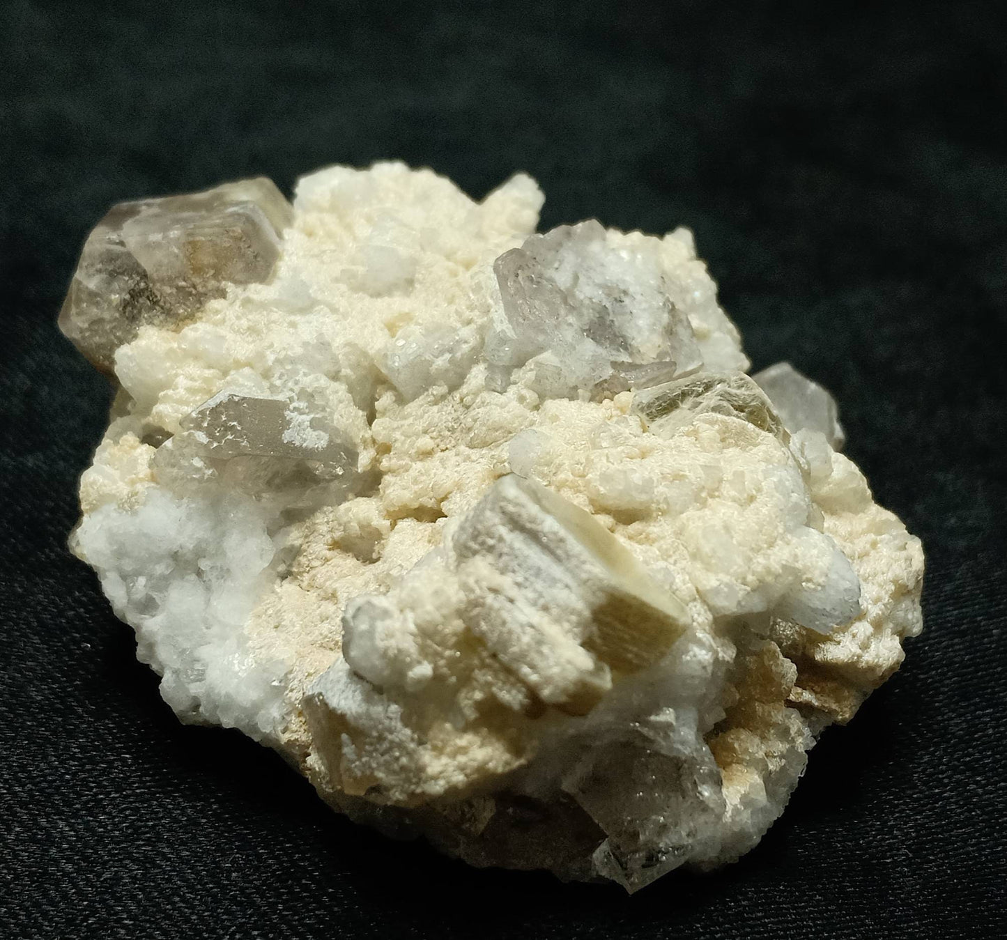 Fluorescent Apatite on matrix with mica and quartz 57 grams