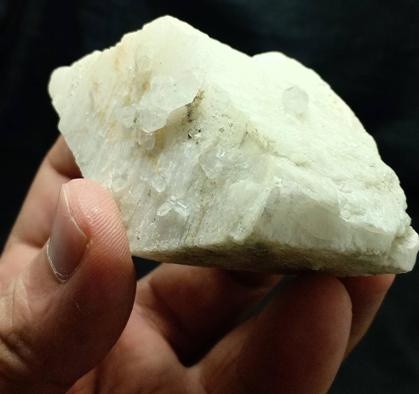 Terminated Feldspar crystal with Garnet and quartz crystals 148 grams