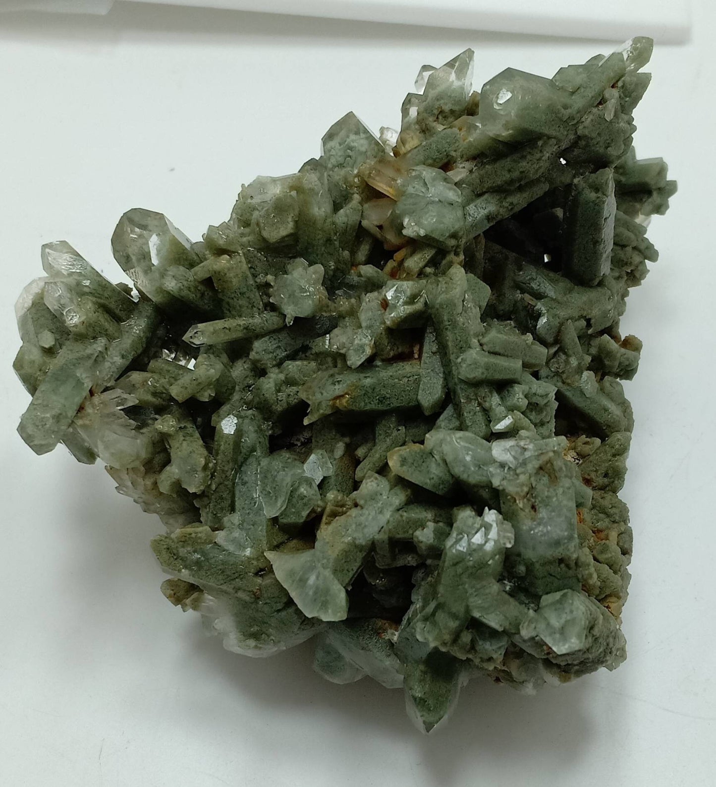 Terminated Chlorite Quartz crystals cluster 194 grams