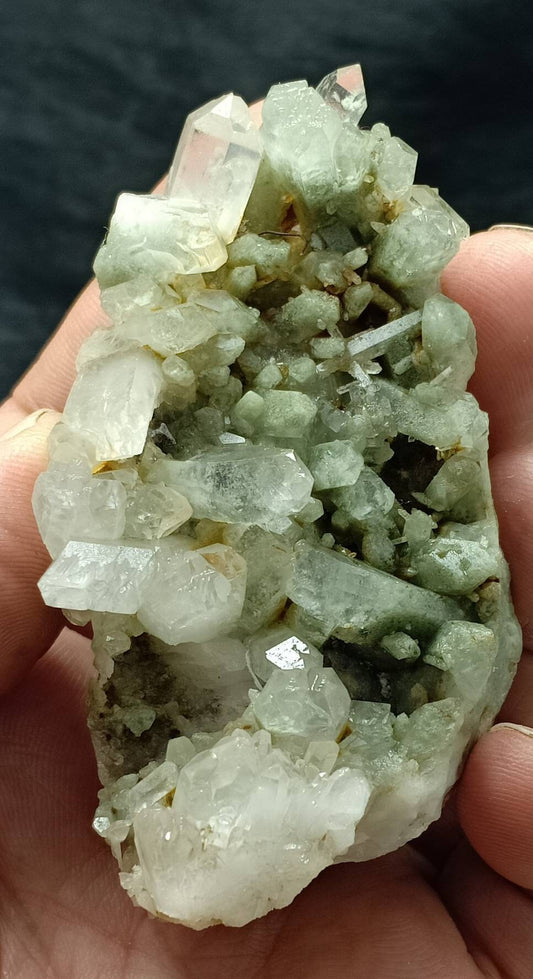 Natural terminated Chlorite Quartz crystals cluster 133 grams