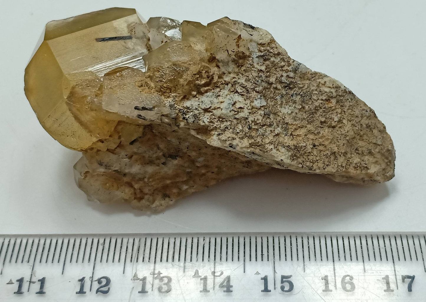 Astrophyllite Quartz Crystals cluster with aegirine inclusions on matrix of granite 53 grams