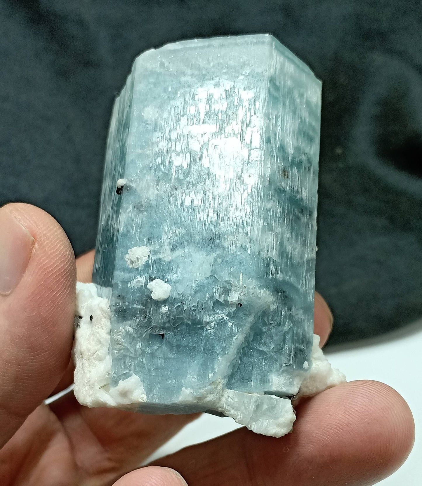 Afghanistan Aquamarine Crystal with associated tantalite 196 grams