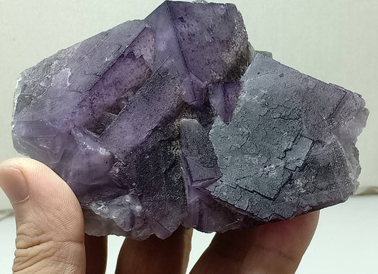 An amazing perfectly terminated twin Purple Fluorite specimen 810 grams