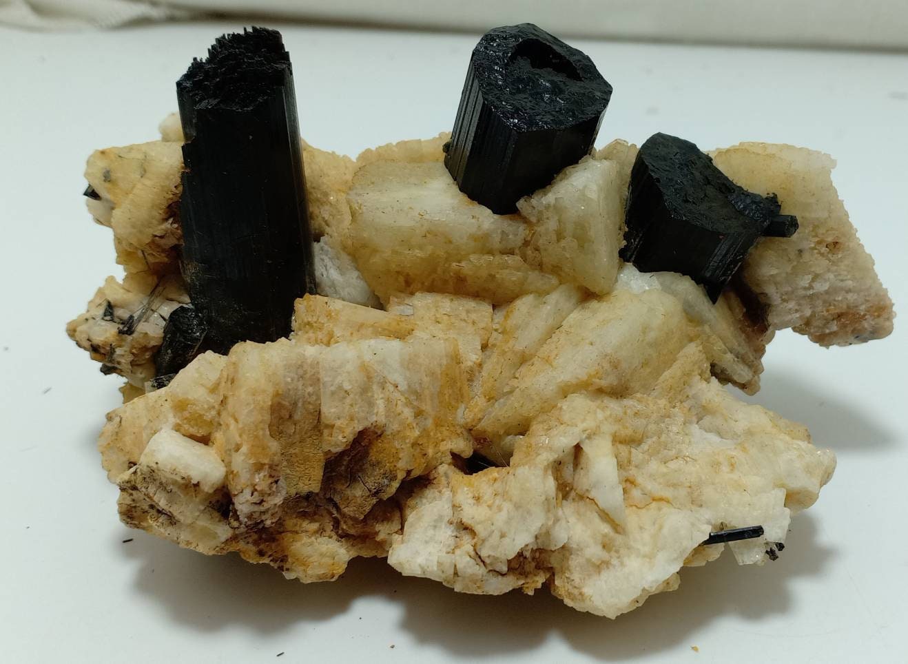 Natural schorl crystals specimen with associated albite 327 grams