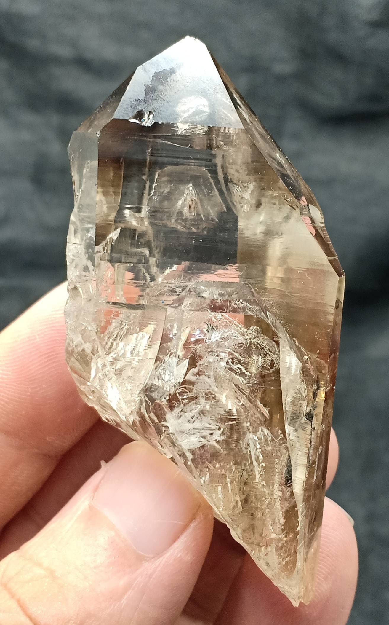 Elestial smoky Quartz Crystal 97 grams