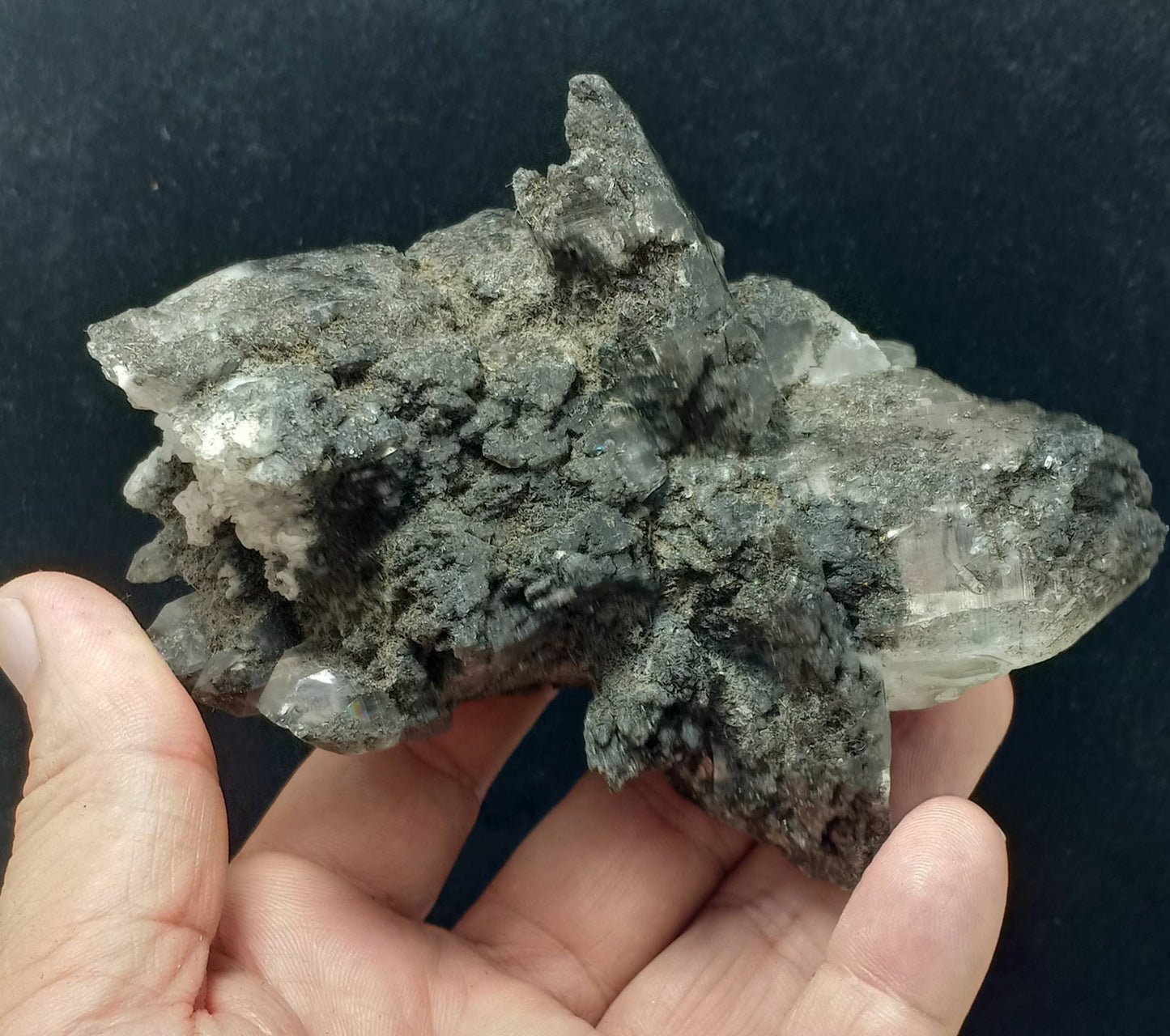 An Aesthetic Natural beautifully terminated large Chlorite Quartz crystals cluster 520 grams