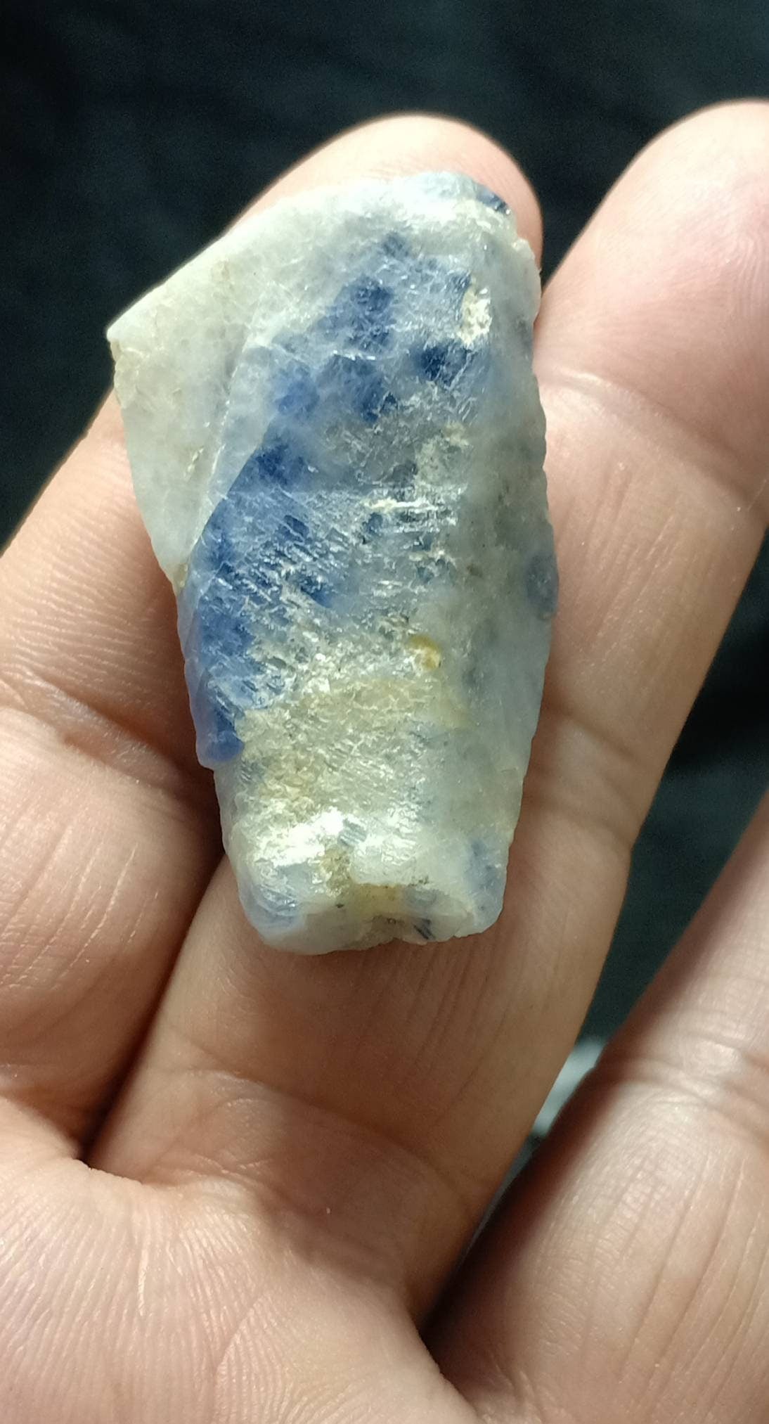 Terminated blue sapphire crystal with some matrix 24 grams
