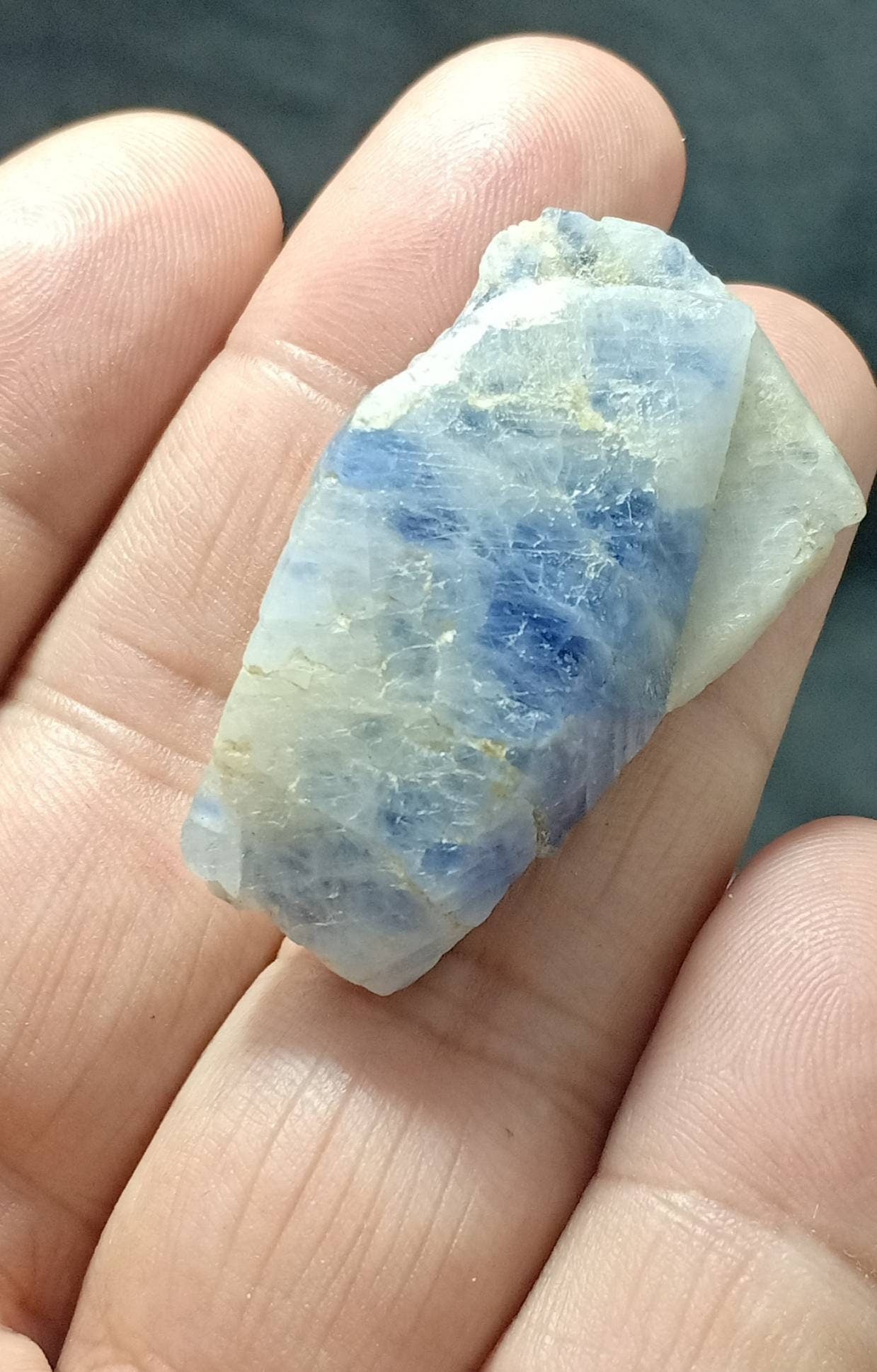 Terminated blue sapphire crystal with some matrix 24 grams