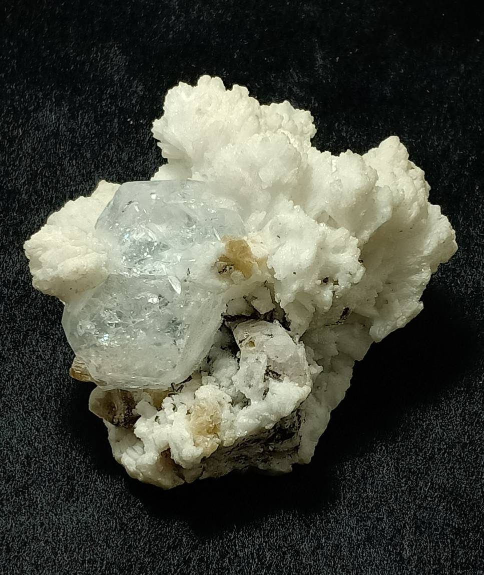 An amazing specimen of Aquamarine var Goshenite or morganite, Apatite, albite and Muscovite 132 grams