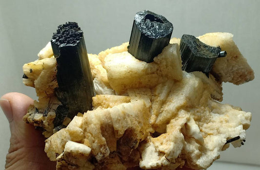 Natural schorl crystals specimen with associated albite 327 grams