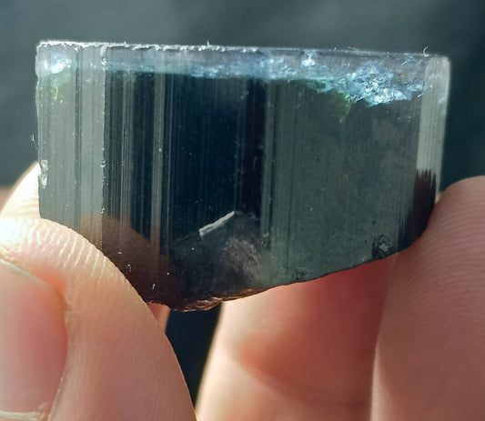 An amazing beautiful perfectly terminated blue cap Tourmaline crystal with some green shades 32 grams