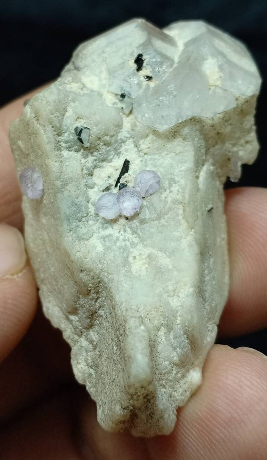 Micro Fluorite crystals on matrix with quartz and mica 34 grams