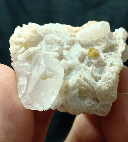 An amazing specimen of very light pink morganite with associated microlite and cleavelandite 32 grams