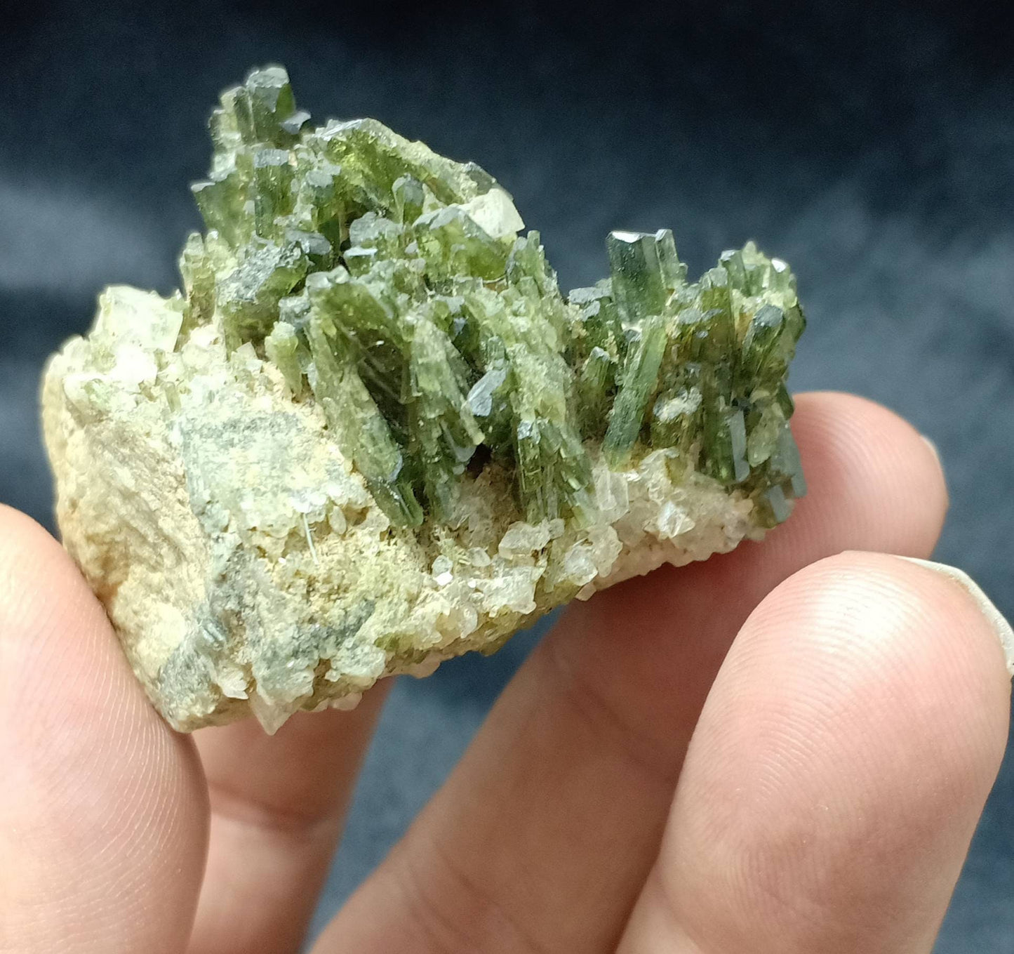 An amazing specimen of diopside cluster on matrix  77 grams