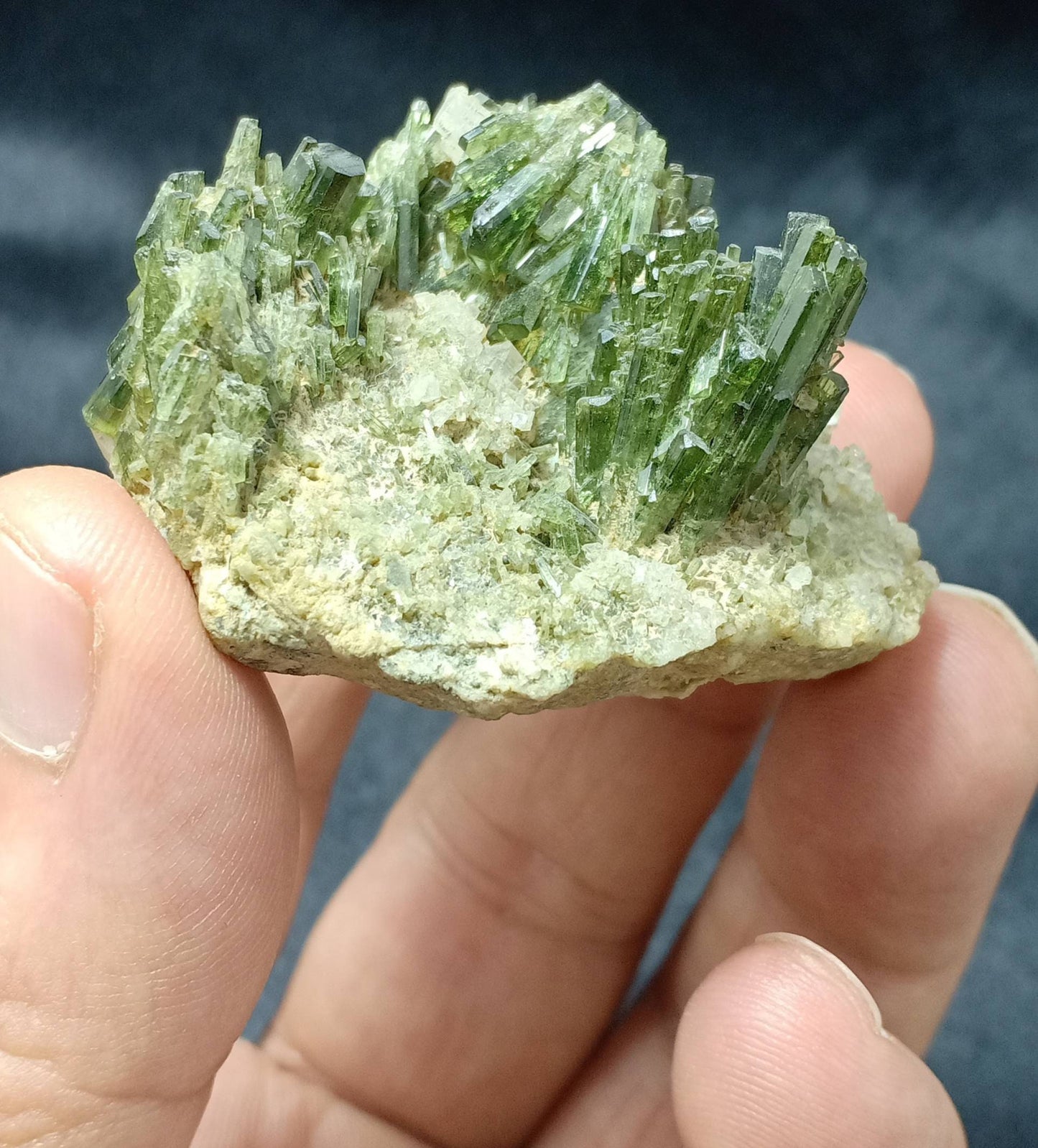 An amazing specimen of diopside cluster on matrix  77 grams