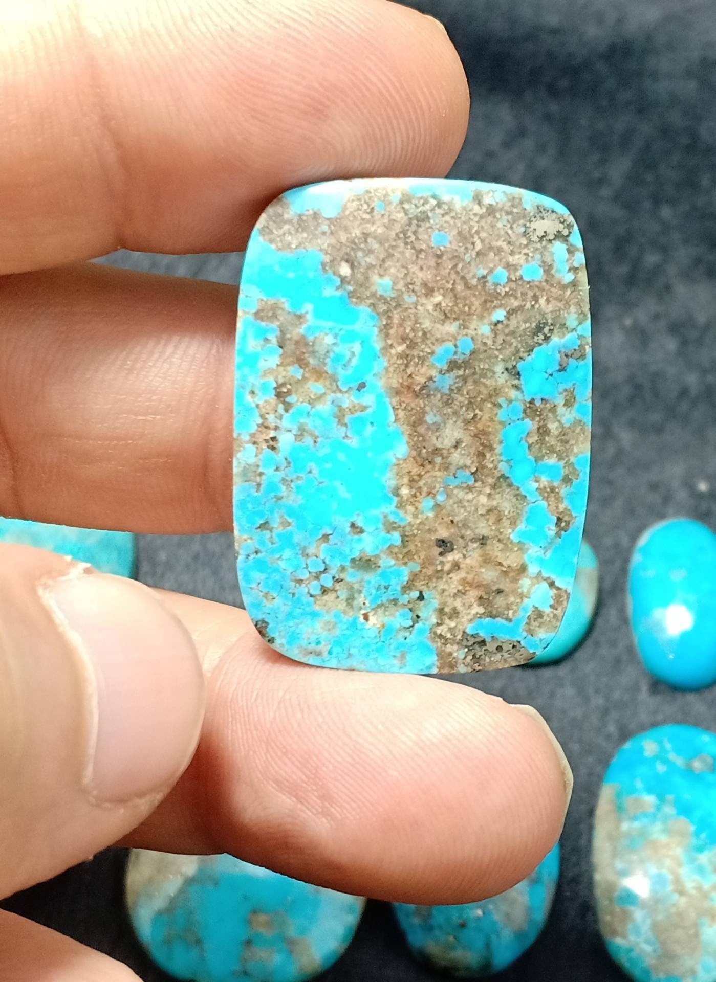 An amazing  lot of 8 turquoise Cabochons 51 grams