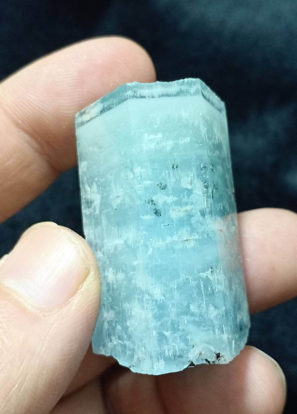 Afghanistan Aquamarine Crystal with tantalite 58 grams