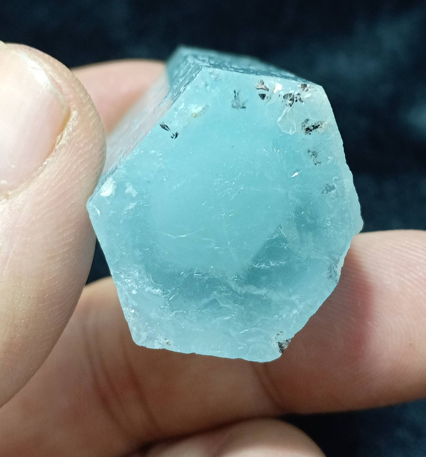 Afghanistan Aquamarine Crystal with tantalite 58 grams