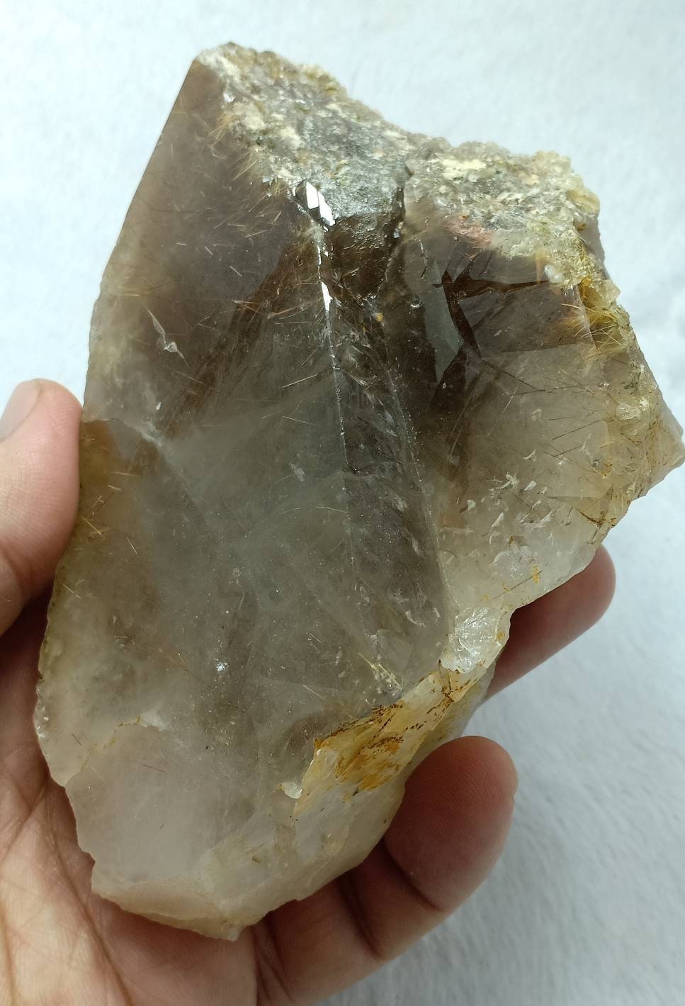 Rutile and Astrophylite included quartz Crystal 657 grams