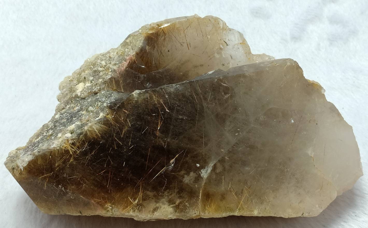 Rutile and Astrophylite included quartz Crystal 657 grams
