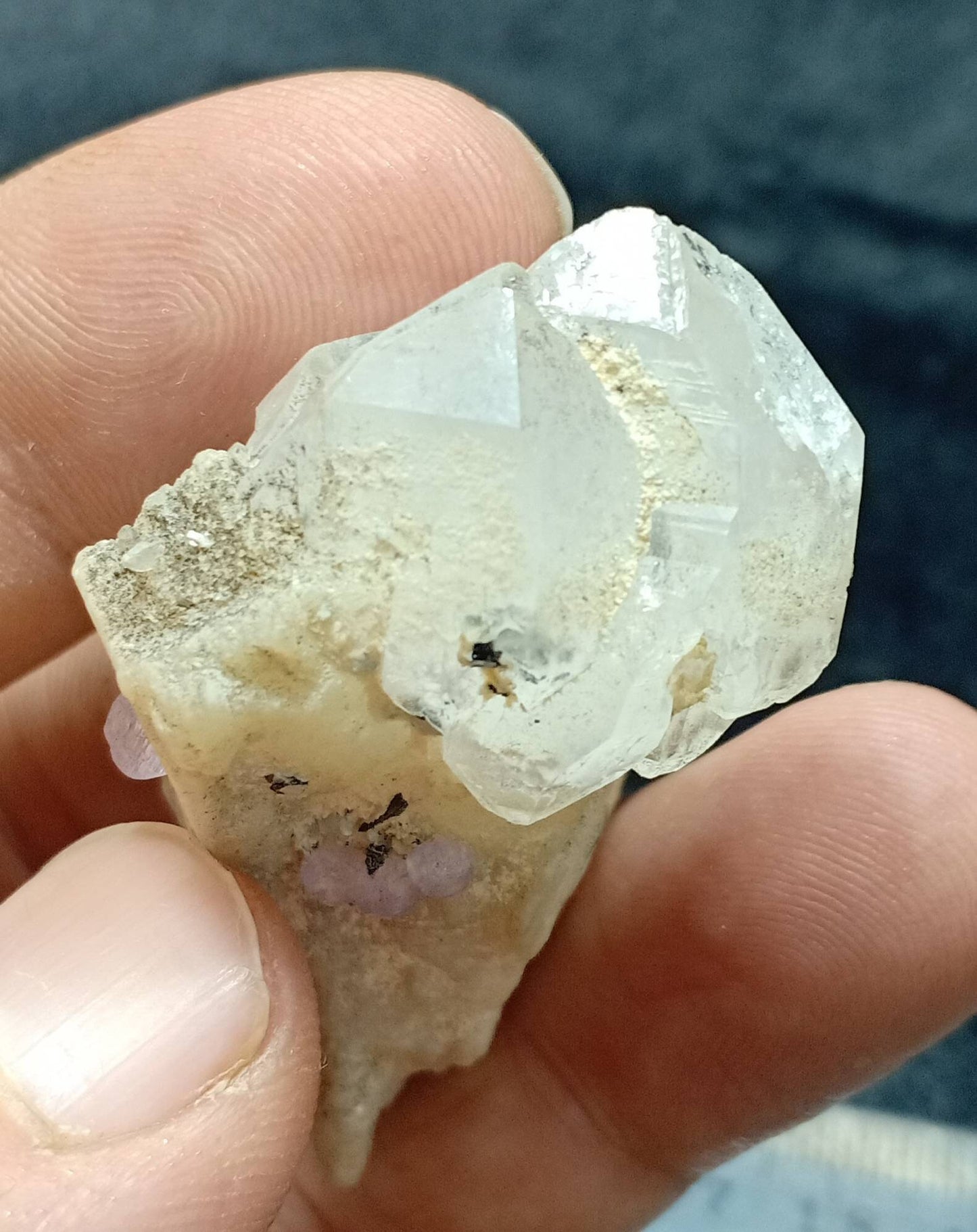 Micro Fluorite crystals on matrix with quartz and mica 34 grams
