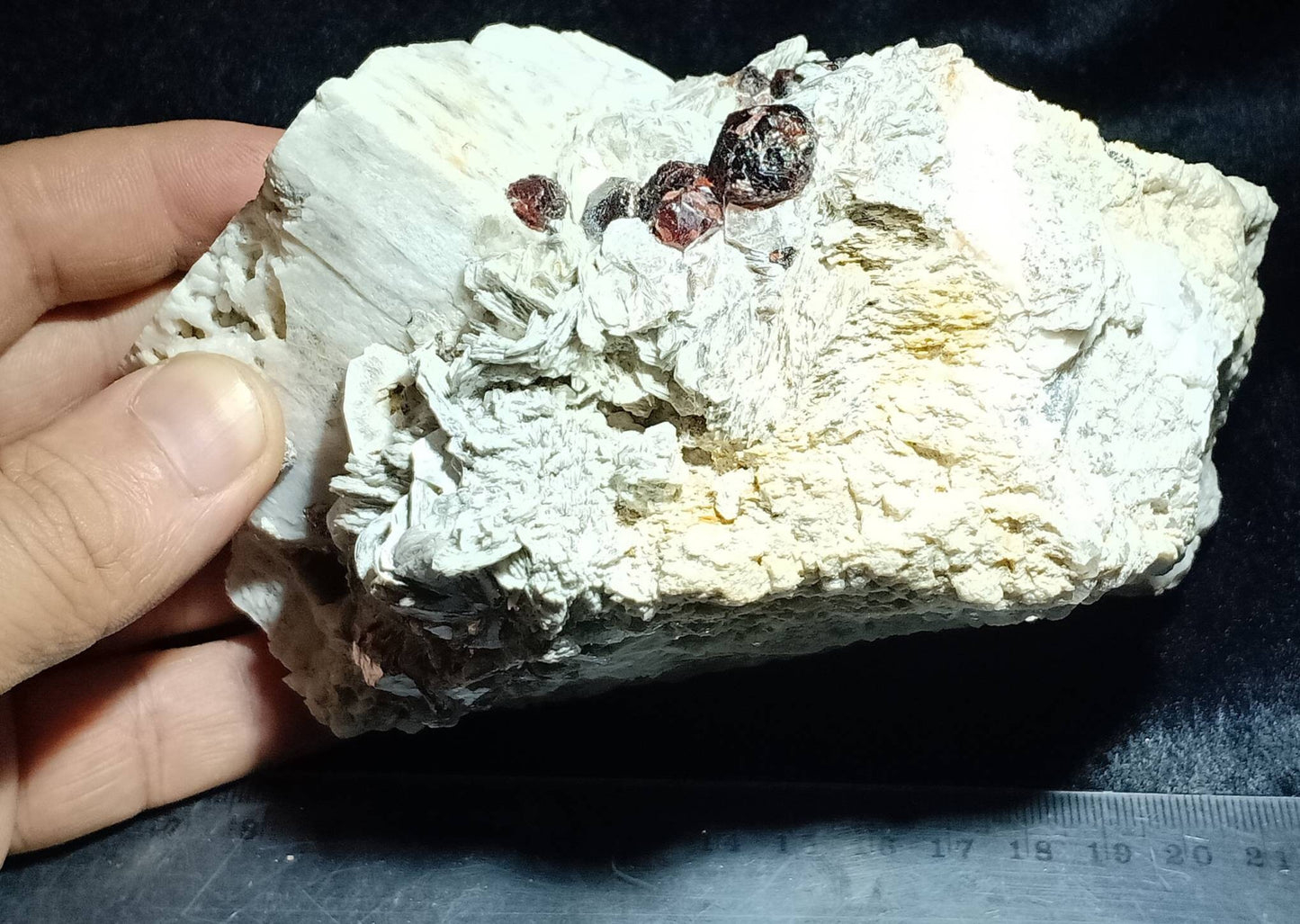 An amazing beautifully terminated specimen of spessartine Garnet crystals on matrix with Feldspar and mica 971 grams