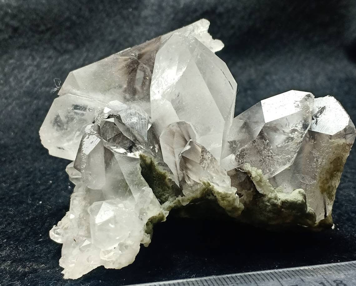 Brookite included Quartz Crystals cluster with chlorite 186 grams