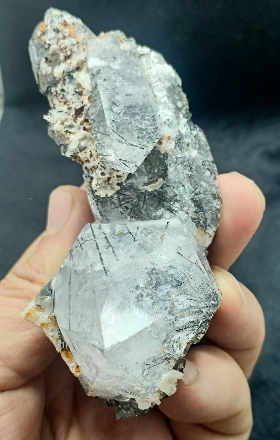 An amazing specimen of Rutile included quartz Crystals 144 grams