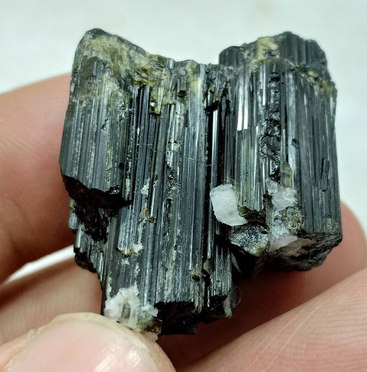 Dark green color Tourmaline crystals cluster with chatoyance effect amazing lustre 27.5 grams