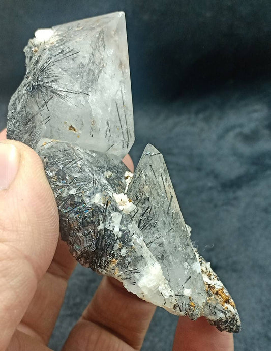 An amazing specimen of Rutile included quartz Crystals 144 grams