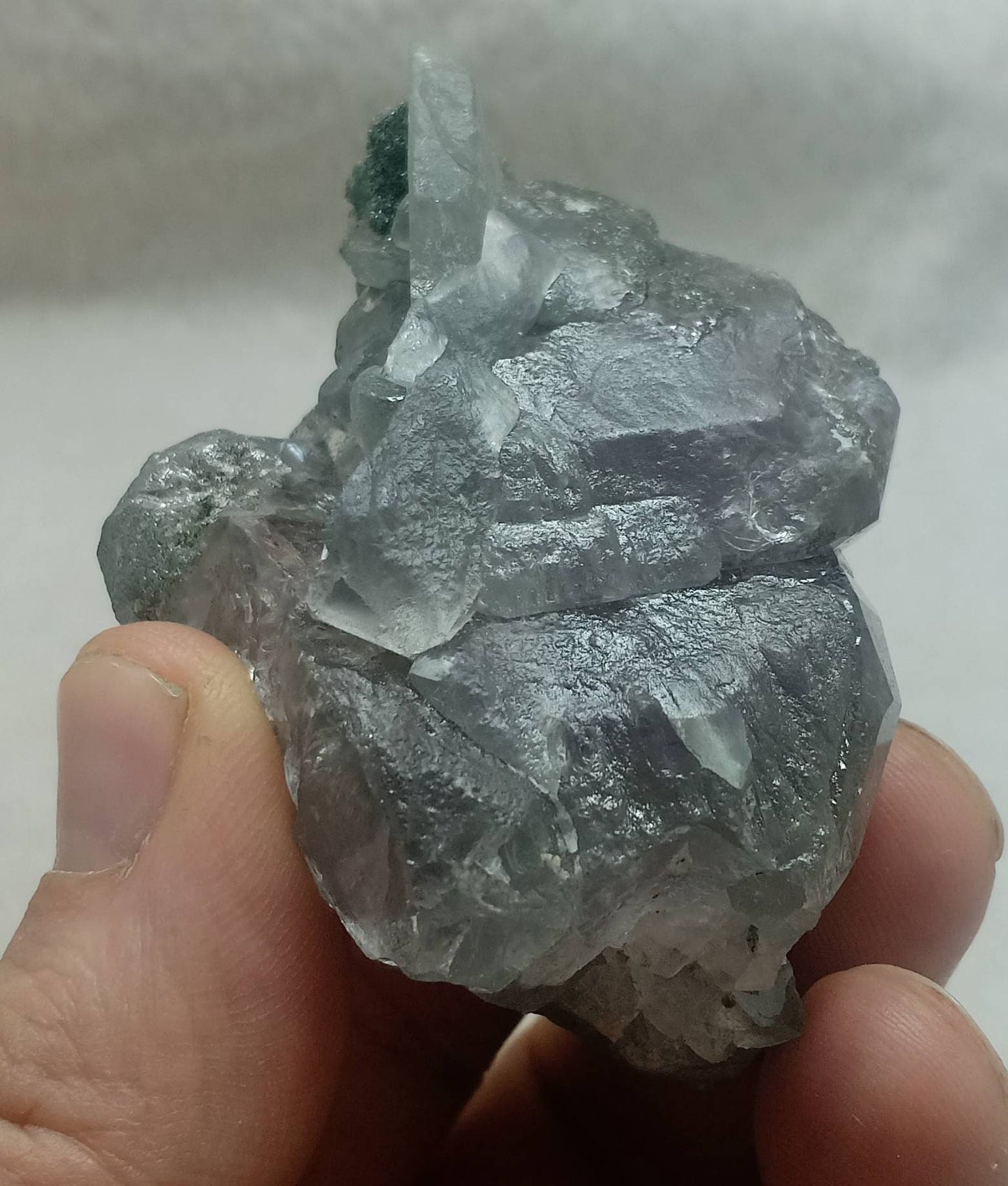 Light Purple Apatite with Green Inclusions of Byss-olite 115 grams