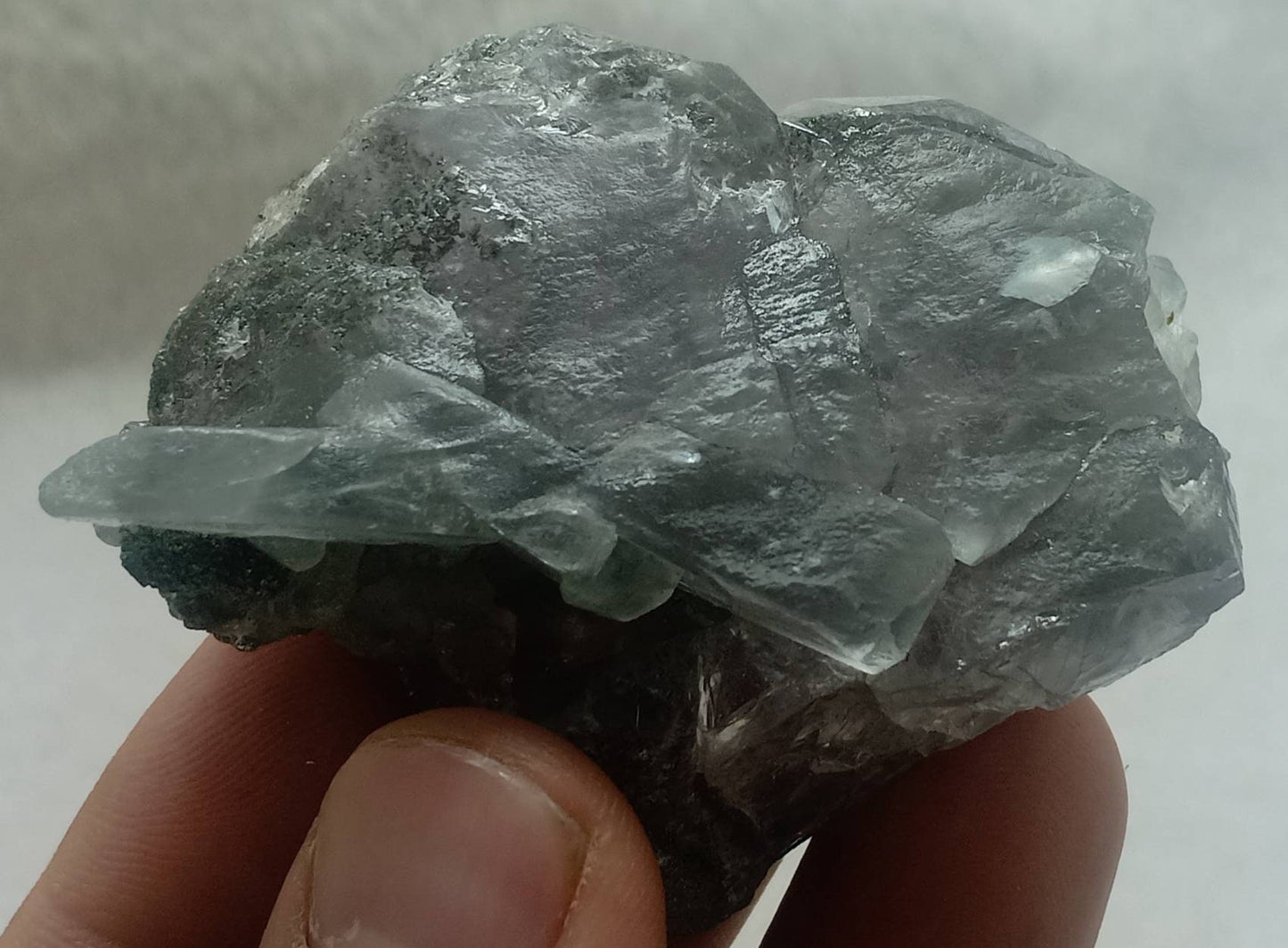 Light Purple Apatite with Green Inclusions of Byss-olite 115 grams