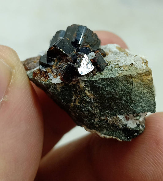 An amazing highly lusterous crystal specimen of dark brown Vesuvianite 16.5 grams