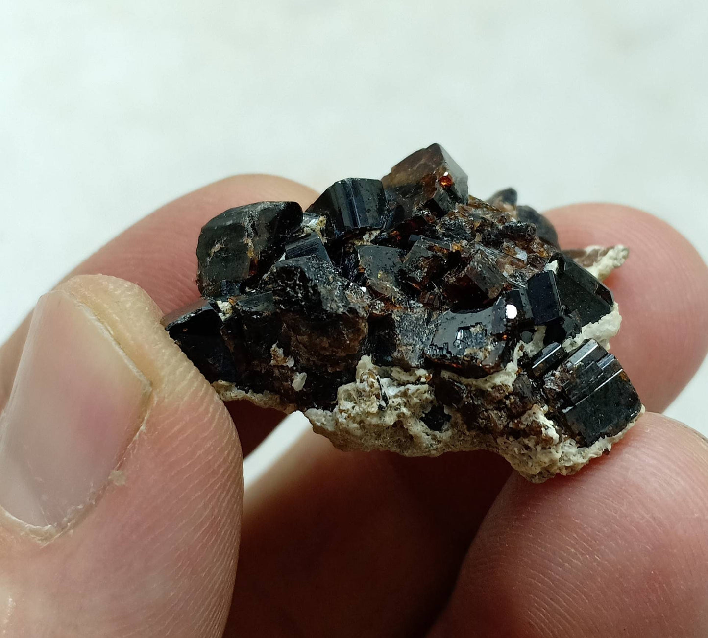 An amazing highly lusterous crystal specimen of dark brown Vesuvianite 12 grams
