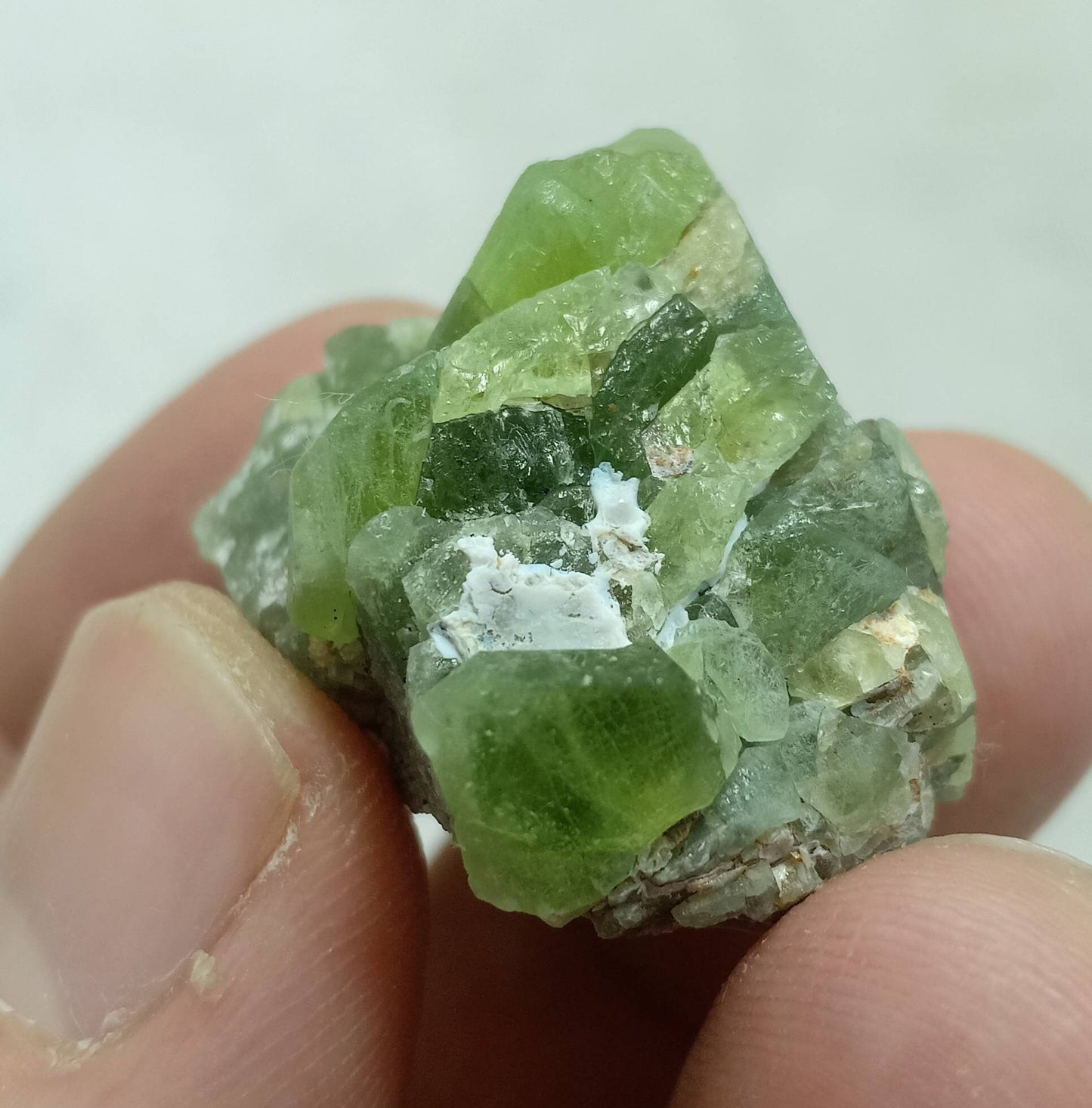 Peridot crystals specimen 21.5g