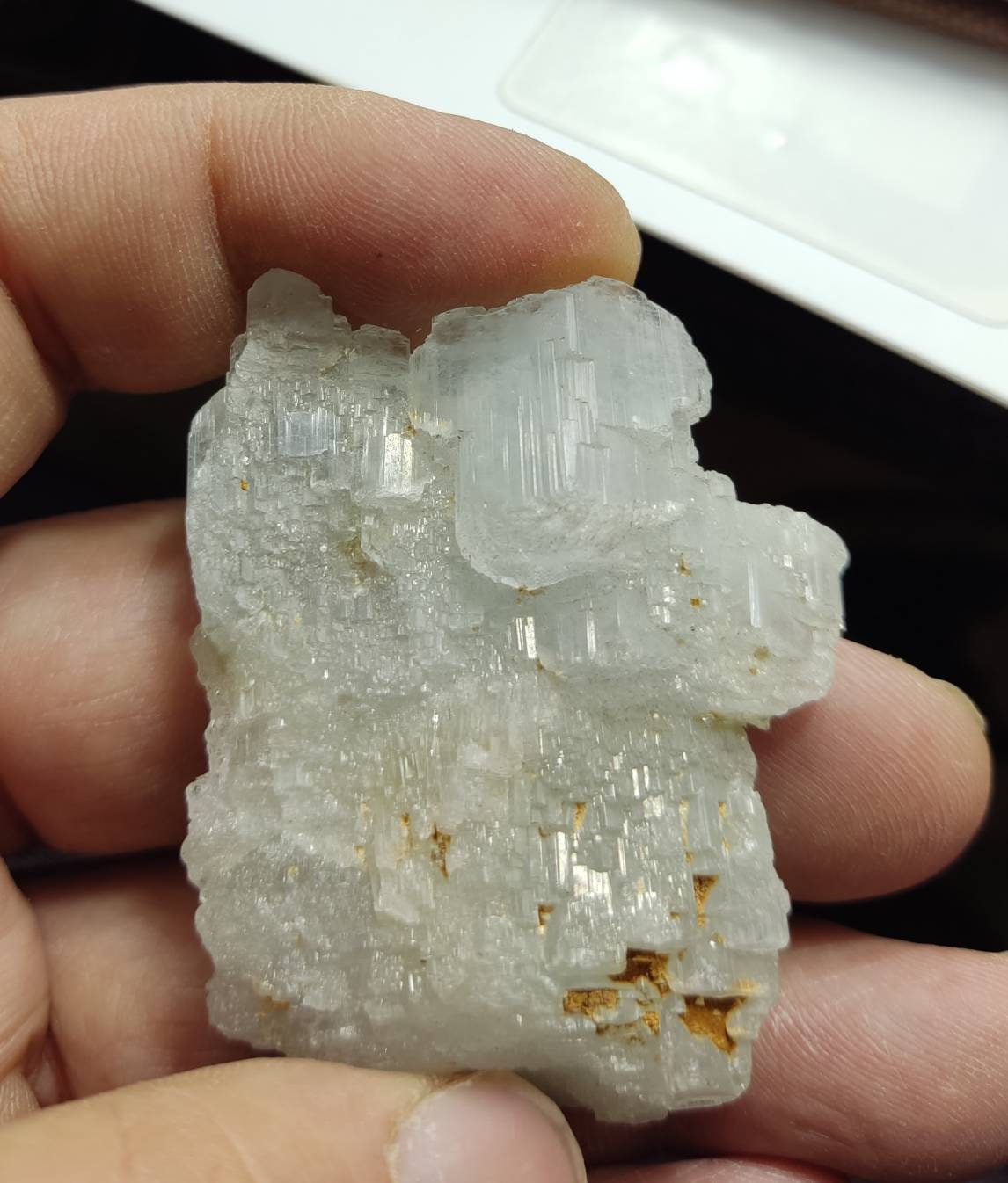 Aquamarine crystals cluster with albite 35 grams