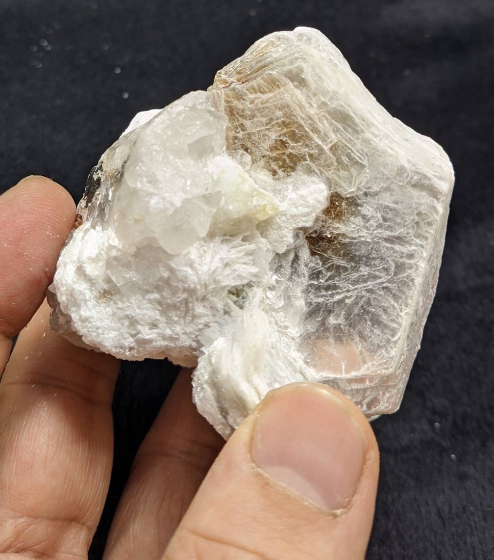 Amazing specimen of rare microlite on matrix with quartz, muscovite, and cleavelandite 238g