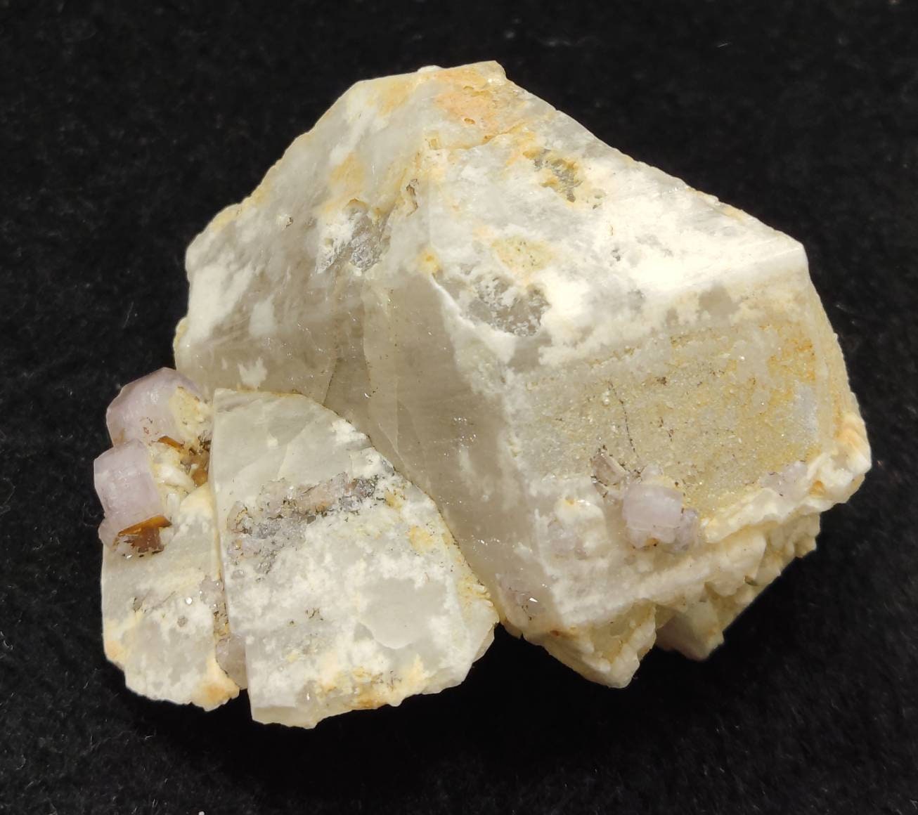 An amazing specimen of purple Apatite crystals on matrix with quartz 70 grams