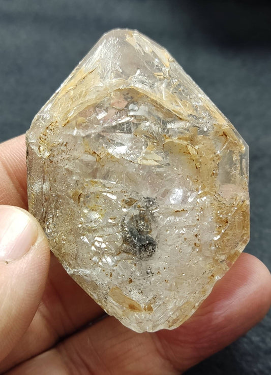 Fenster window Quartz Crystal with clay inclusions 73 grams