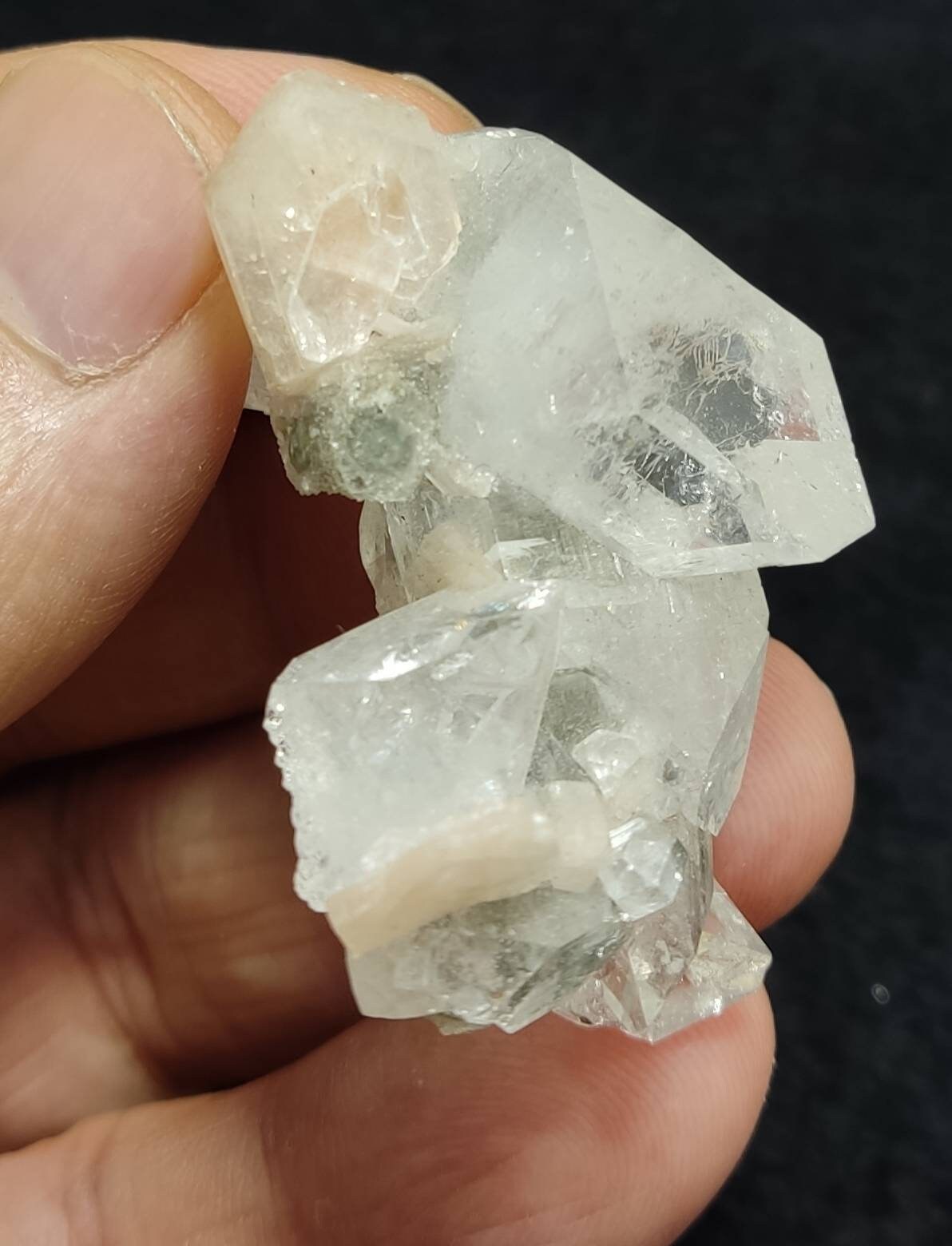 Apophyllite with associated stilbite and chalcedony 25 grams