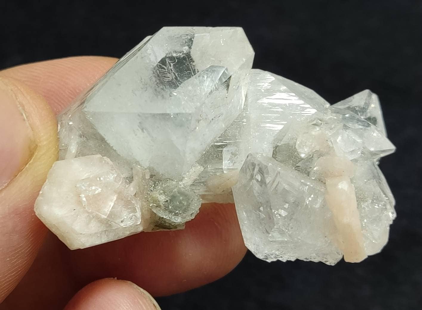 Apophyllite with associated stilbite and chalcedony 25 grams