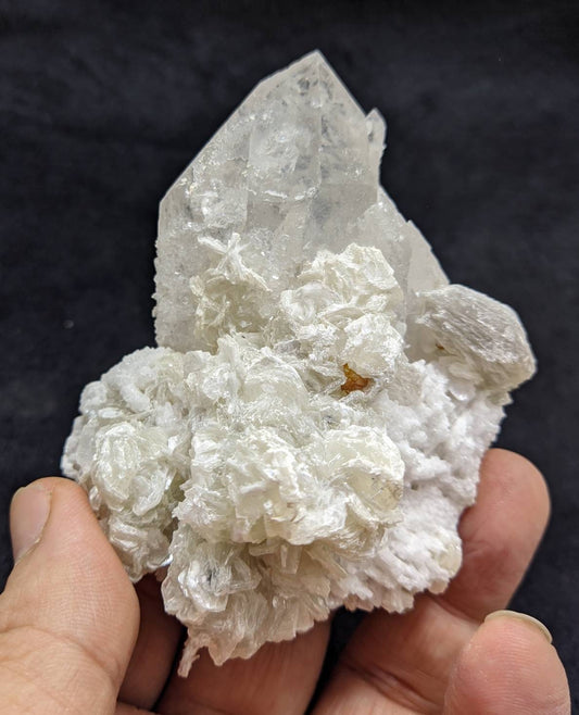 Rare microlite on matrix with quartz, muscovite, and cleavelandite 265g
