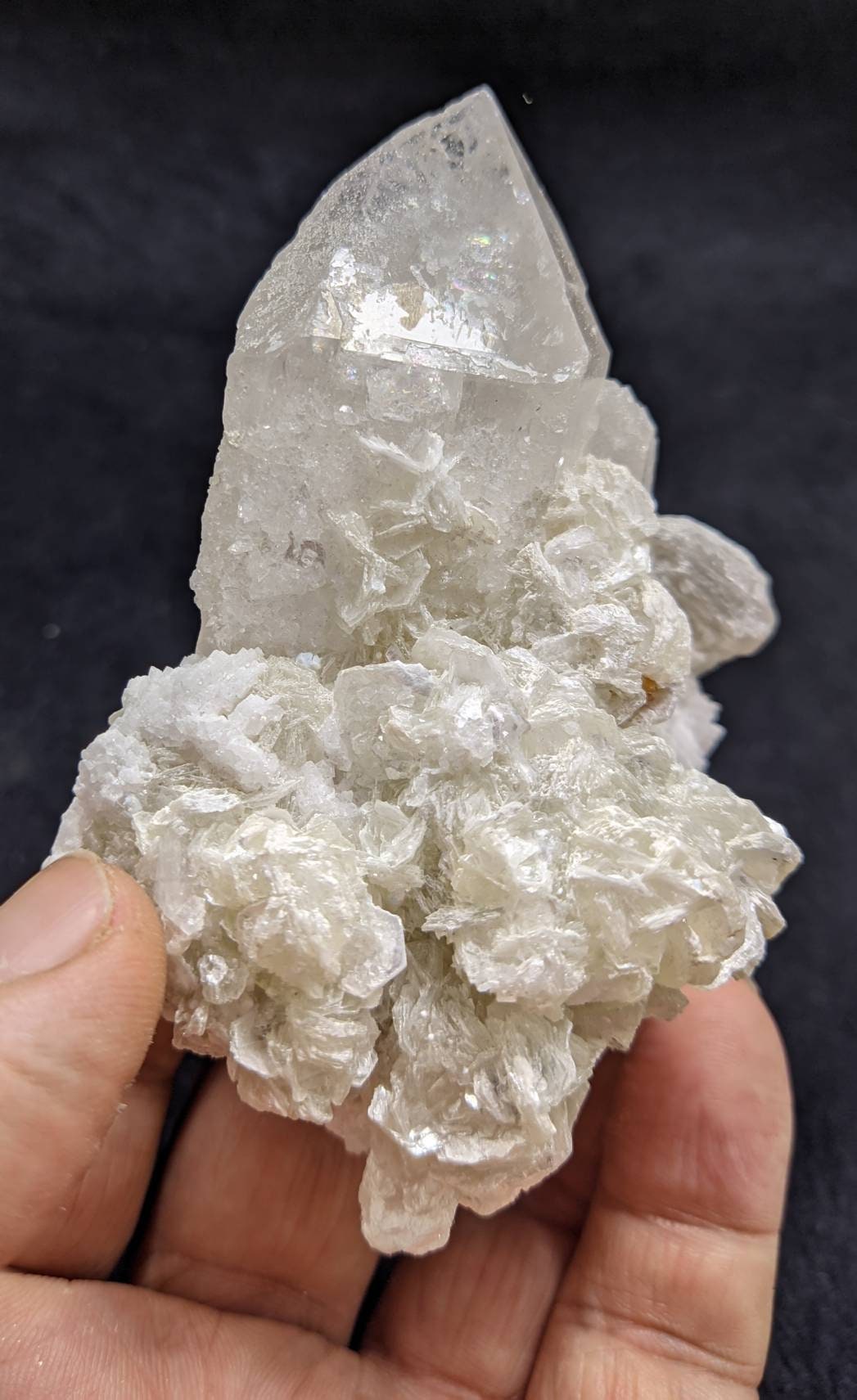 Rare microlite on matrix with quartz, muscovite, and cleavelandite 265g